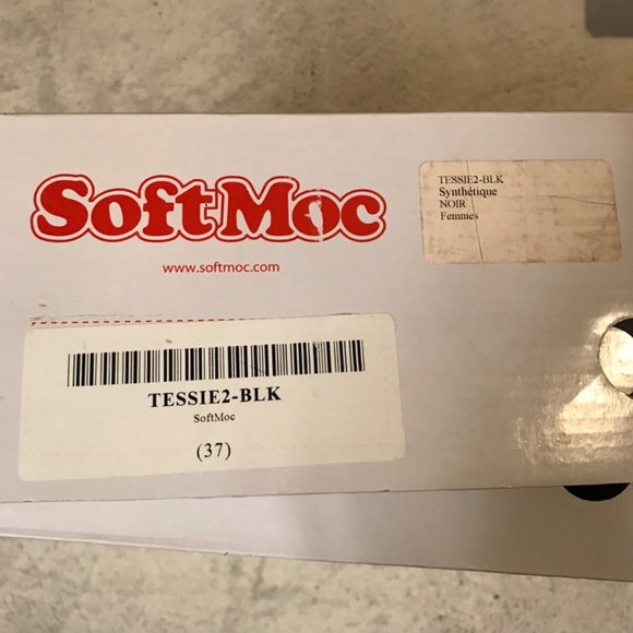 SoftMoc Mid Calf Combat Boots Women's Size 37 US 6 - 6.5 Black Zipper - Picture 5 of 5